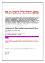 New York Commercial Pesticide Applicator Category 7A Exam Prep&colon; Structural & Rodent Control Q&A