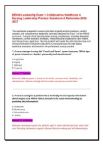 NR446 Leadership Exam 1&colon; Collaborative Healthcare & Nursing Leadership Practice Questions & Rationales