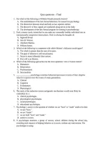 Final Psychology Quiz Questions - Comprehensive Review