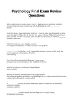 Psychology Final Exam Review Questions