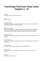 Psychology Final Exam Study Guide Chapters 1 - 15