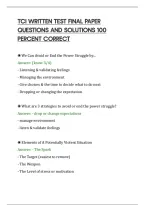 Tci Written Test Final Paper&NewLine;Questions And Solutions 100&NewLine;Percent Correct
