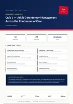 NURS5461 Adult Gerontology Management Across the Continuum of Care Quiz 1 2026&sol;2027 &ndash; Questions and Answers &vert; 100&percnt; Verified &vert; Detailed Rationales &ndash; Pass Guaranteed &ndash; A&plus; Graded 