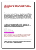 H&R Block Income Tax Course Assessment Exam Prep&colon; Individual Tax Practice Questions & Rationales