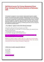 H&R Block Income Tax Course Assessment Exam Prep&colon; Individual Tax Practice Questions & Rationales
