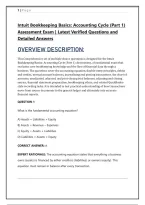 Intuit Bookkeeping Basics&colon; Accounting Cycle &lpar;Part 1&rpar; &NewLine;Assessment Exam &vert; Latest Verified Questions and &NewLine;Detailed Answers