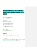 Tcole Bpoc Actual Exam Questions&NewLine;And Correct Answers Complete Test&NewLine;Paper&NewLine;