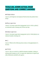 Tcole Jail Admin Actual Exam&NewLine;Questions And Correct Answers