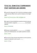 Tcole Jail Admin Exam Comprehensive&NewLine;Study Questions And Answers&NewLine;