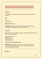AANP Family Nurse Practitioner &lpar;FNP&rpar; Certification Exam Questions&comma; Verified Answers and Explanations &vert; Graded A&plus;
