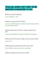 Tcole Jail Admin Study Sheet Tested&NewLine;Questions Guaranteed To Pass&NewLine;