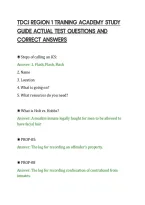 Tdcj Region 1 Training Academy Study&NewLine;Guide Actual Test Questions And&NewLine;Correct Answers&NewLine;