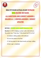 NHA PCT Exam Actual Exam Testbank 2026&sol;27 Master Test Bank &vert; All Questions and Correct Answers &vert; Graded A&plus; &vert; Verified Answers &vert; Newest Updated&NewLine;