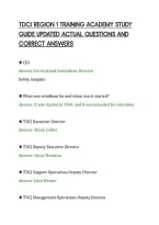Tdcj Region 1 Training Academy Study&NewLine;Guide Updated Actual Questions And&NewLine;Correct Answers