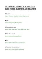Tdcj Region 1 Training Academy Study&NewLine;Guide Verified Questions And Solutions&NewLine;