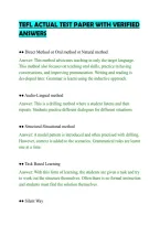Tefl Actual Test Paper With Verified&NewLine;Answers&NewLine;