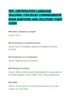 Tefl Certification Language&NewLine;Teaching Strategies Comprehensive&NewLine;Exam Questions And Solutions Study&NewLine;Guide