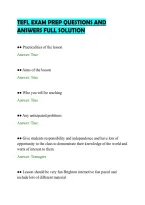 Tefl Exam Prep Questions And&NewLine;Answers Full Solution