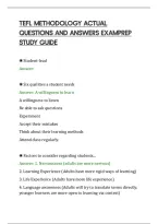 Tefl Methodology Actual&NewLine;Questions And Answers Examprep&NewLine;Study Guide&NewLine;
