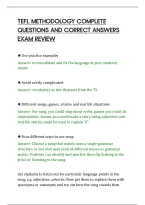 Tefl Methodology Complete&NewLine;Questions And Correct Answers&NewLine;Exam Review