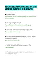 Tefl Methodology Exam Script With&NewLine;Verified Questions And Answers