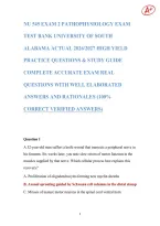 Nu 545 Exam 2 Pathophysiology Exam  Test Bank University Of South  Alabama Actual 2026&sol;2027 High Yield  Practice Questions & Study Guide  Complete Accurate Exam Real  Questions With Well Elaborated  Answers And Rationales &lpar;100&percnt;  Correct Verified Answers&rpar;