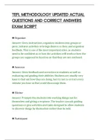 Tefl Methodology Updated Actual&NewLine;Questions And Correct Answers&NewLine;Exam Script