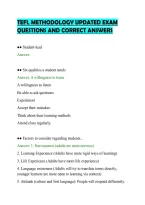 Tefl Methodology Updated Exam&NewLine;Questions And Correct Answers&NewLine;