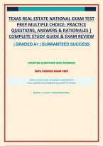 Texas Real Estate National Exam Test Prep Multiple Choice&colon; Practice Questions&comma; Answers & Rationales &vert; Complete Study Guide & Exam Review