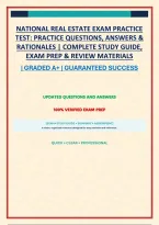 National Real Estate Exam Practice Test&colon; Practice Questions&comma; Answers & Rationales &vert; Complete Study Guide&comma; Exam Prep & Review Materials