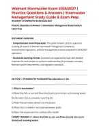 Walmart Stormwater Exam 2026&sol;2027 &vert; Practice Questions & Answers &vert; Stormwater Management Study Guide & Exam Prep