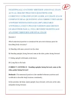 Nightingale Anatomy Midterm And Final Exam  Actual 2026&sol;2027 Practice Questions And  Currently Updated Study Guide Accurate Exam  Complete Real Questions And Correct Detailed  Answers With Rationales &lpar;100&percnt; Reliable  Answers&rpar; Latest Updated Version 2026 Ed