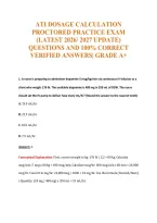 Ati Dosage Calculation Exam Compilations with Complete & Verified Solutions
