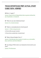 Texas Esthetician Prep Actual Study&NewLine;Guide 100&percnt; Verified