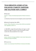 Texas Irrigator License Actual&NewLine;Evaluation Complete Questions&NewLine;And Solutions 100&percnt; Correct&NewLine;