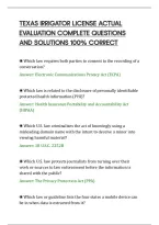 Texas Irrigator License Actual&NewLine;Evaluation Complete Questions&NewLine;And Solutions 100&percnt; Correct