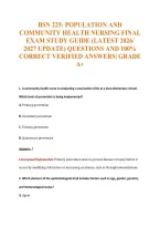 BSN 225 Exam Compilations with Complete & Verified Solutions