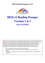 HESI A2 Reading Passages &NewLine;Versions 1 & 2