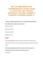 Bsn 225 Midterm Exam&NewLine;Comprehensive Study Guide&NewLine;&lpar;Latest 2026&sol; 2027 Update&rpar;&NewLine;Questions And 100&percnt; Correct&NewLine;Verified Answers&vert; Grade A&plus;
