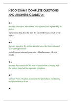 Hsco Exam 1 Complete Questions&NewLine;And Answers Graded A&plus;&NewLine;