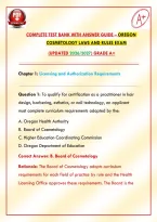 Oregon Cosmetology Laws and Rules Exam Bundle 2026 Master Test Bank  Already Graded A&plus;