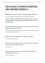 Hsco Exam 2 Complete Questions&NewLine;And Answers Graded A&plus;