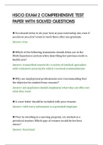 Hsco Exam 2 Comprehensive Test&NewLine;Paper With Solved Questions