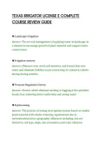 Texas Irrigator License E Complete&NewLine;Course Review Guide&NewLine;