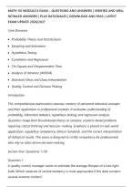 Math 110 Module 8 Exam &ndash; Questions And Answers &vert; Verified And Well&NewLine;Detailed Answers &vert; Plus Rationales &vert; Download And Pass &vert; Latest&NewLine;Exam Update 2026&sol;2027