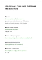 Hsco Exam 2 Final Paper Questions&NewLine;And Solutions