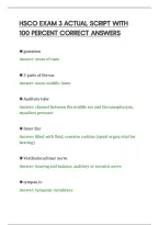 Hsco Exam 3 Actual Script With&NewLine;100 Percent Correct Answers