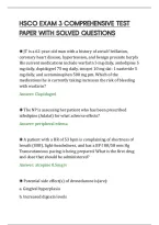 Hsco Exam 3 Comprehensive Test&NewLine;Paper With Solved Questions