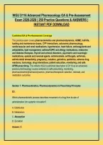 WGU D116 Advanced Pharmacology OA & Pre-Assessment &NewLine;Exam 2026-2028 &vert; 250 Practice Questions & ANSWERS &vert; &NewLine;INSTANT PDF DOWNLOAD