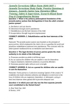 Juvenile Corrections Officer Exam 2026&sol;2027 &vert; Juvenile Corrections Study Guide&comma; Practice Questions & Answers&comma; Juvenile Justice Law&comma; Detention Officer Training&comma; Safety & Supervision&comma; Scenario-Based Exam Prep & Comprehensive Review